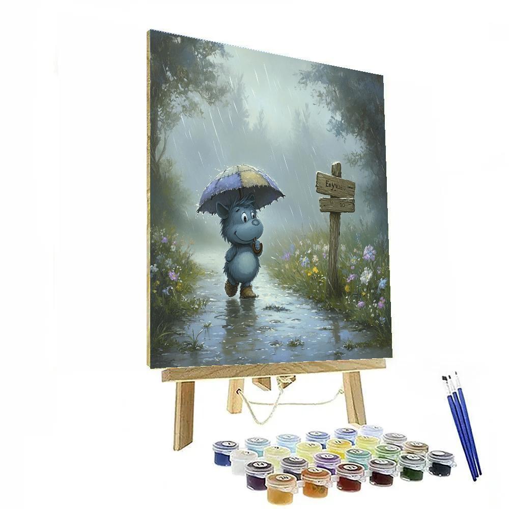 Eeyore Rainy Day Umbrella Walk Disney Inspired DIY paint by numbers