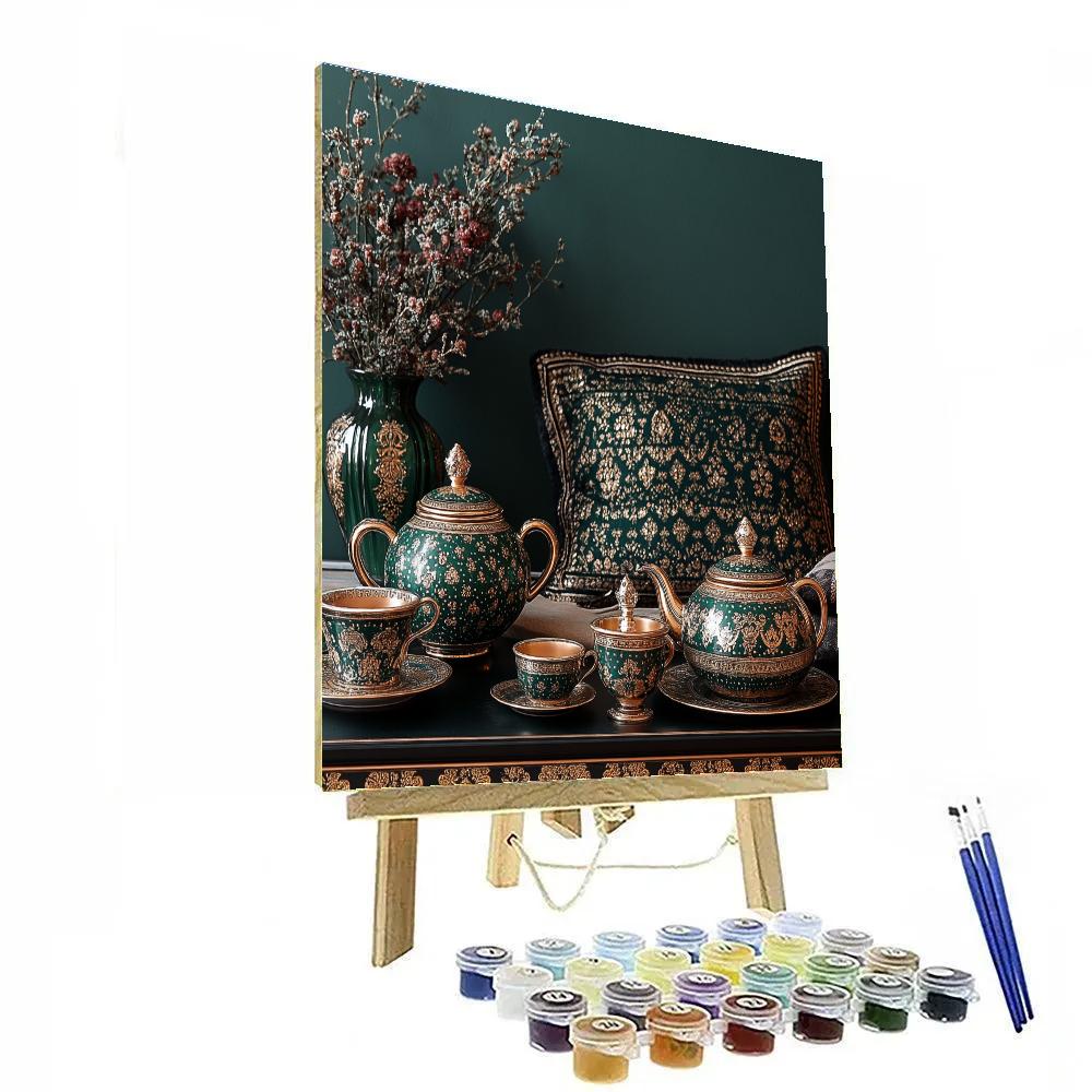 Klimt Inspired Tea And Trinkets Paint by numbers art