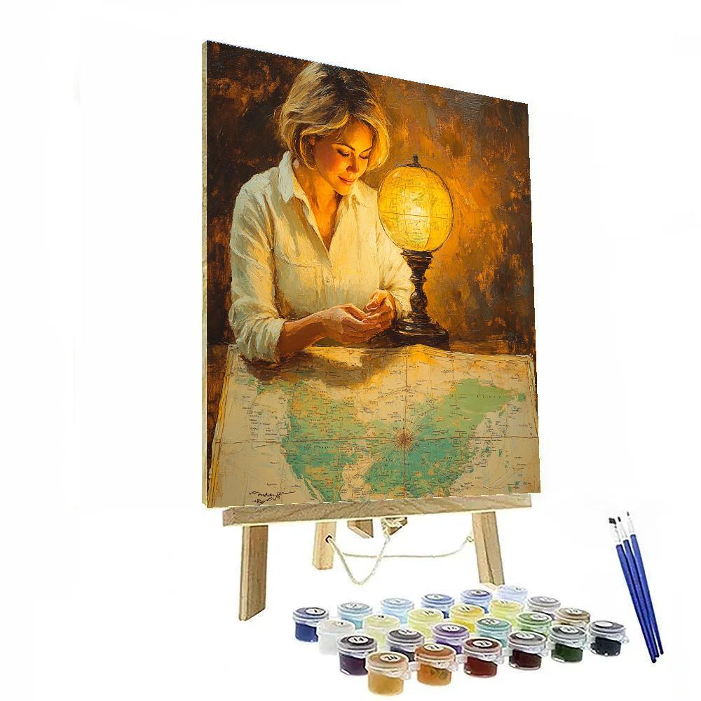 Rembrandt Inspired Portrait With Map painting number kit