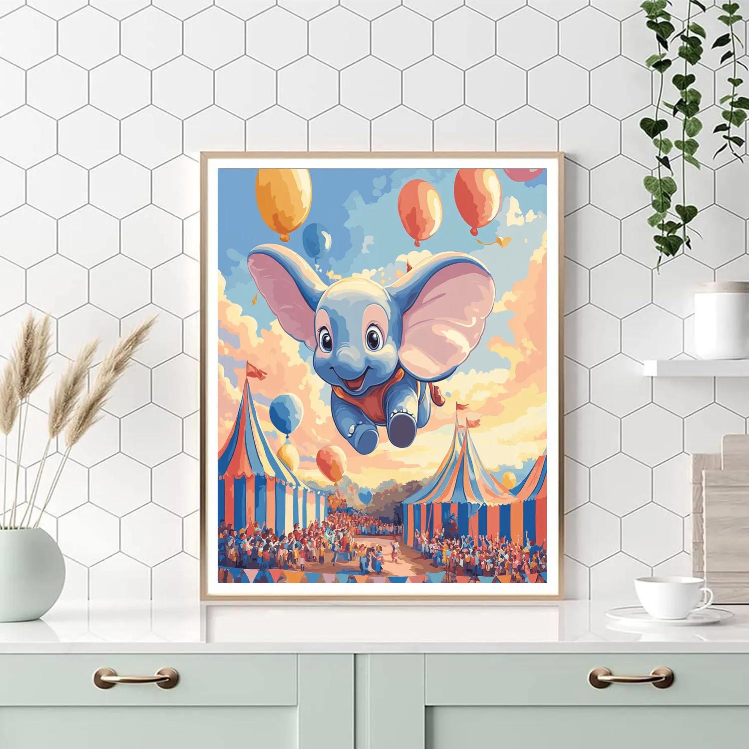 Dumbo Circus Tent Sky Soar Disney Inspired Paint by numbers kits