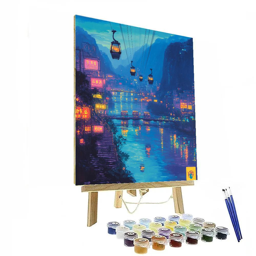 Riverside Promenade Chongqing China Paint by numbers art