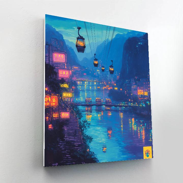 Riverside Promenade Chongqing China Paint by numbers art