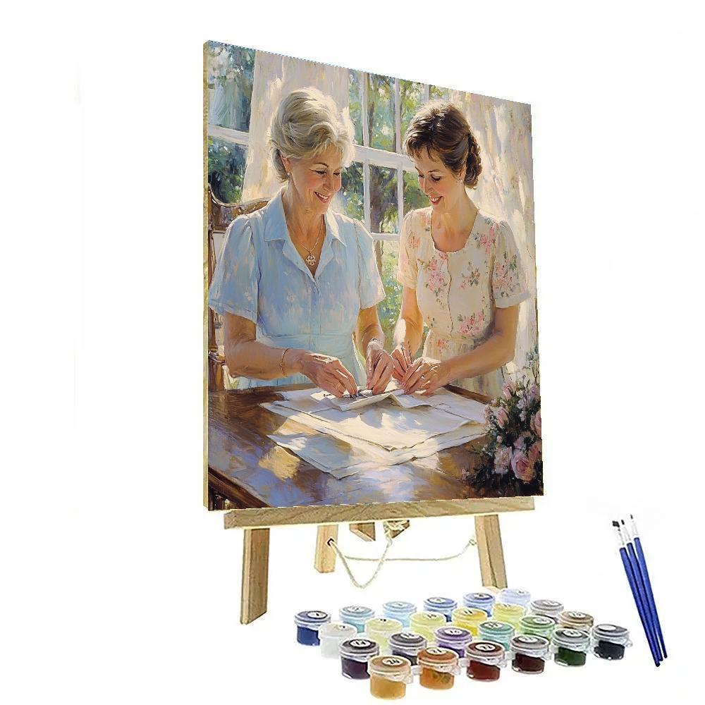 Mary Cassatt Inspired Sewing Afternoon Numbered painting kits