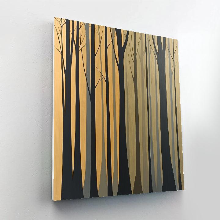 Egon Schiele Inspired Gnarled Trees Number painting