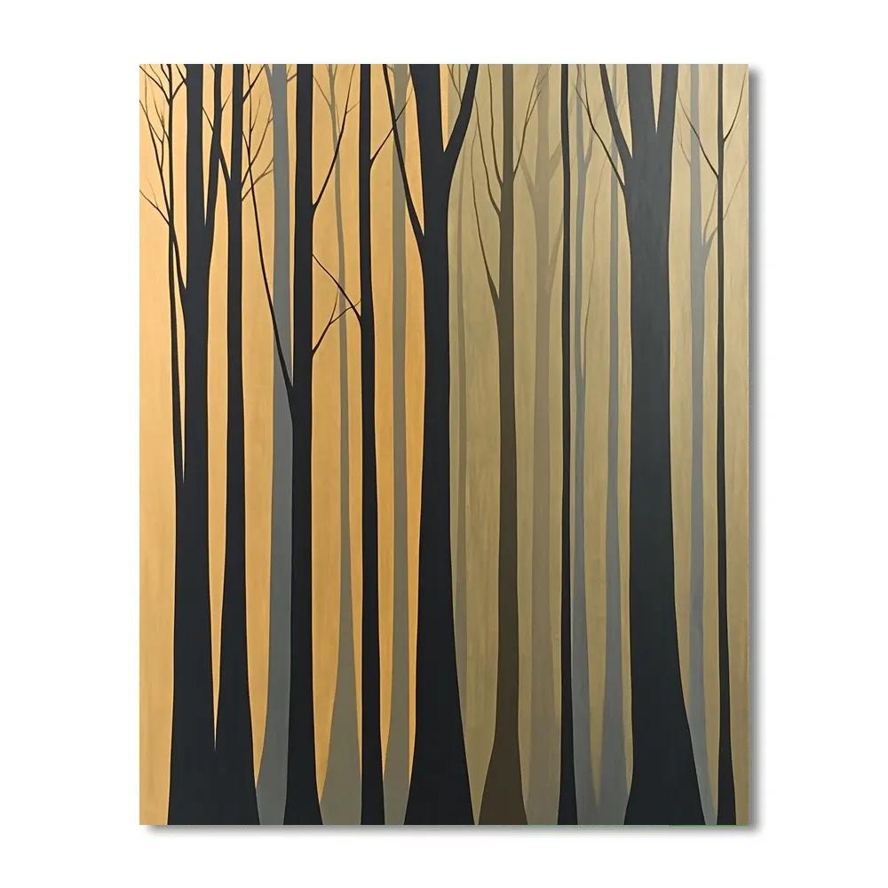 Egon Schiele Inspired Gnarled Trees Number painting