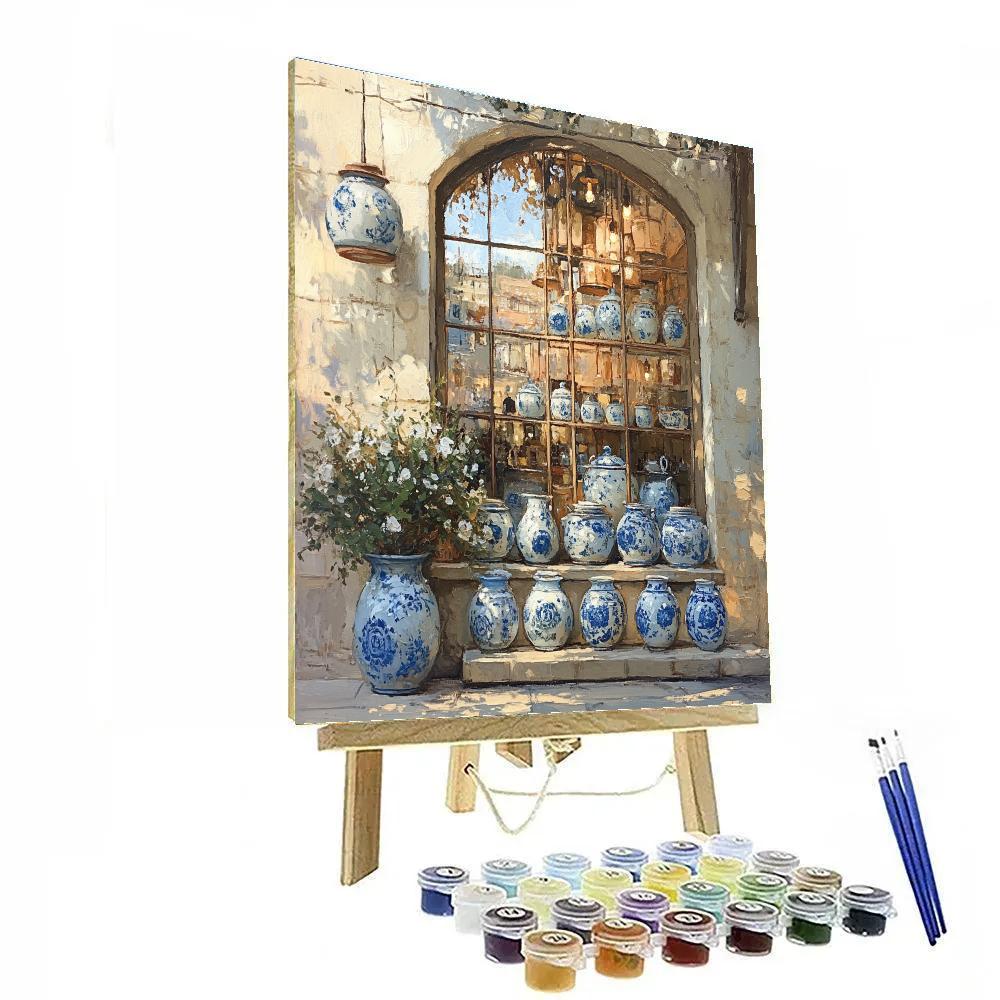Vermeer Inspired Market Merchant painting number kit