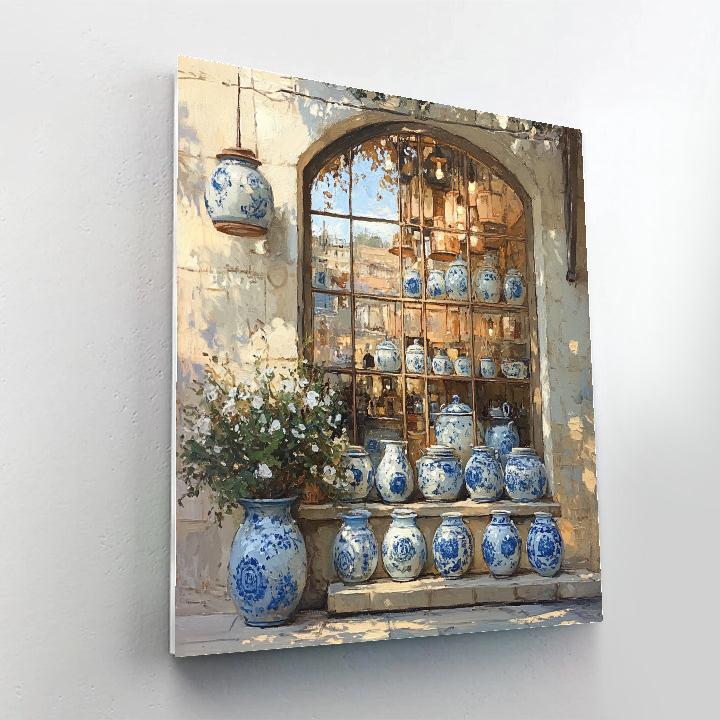 Vermeer Inspired Market Merchant painting number kit