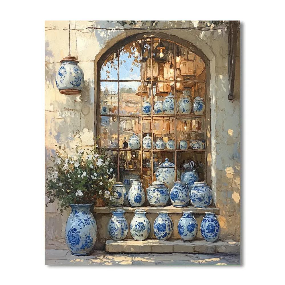 Vermeer Inspired Market Merchant painting number kit