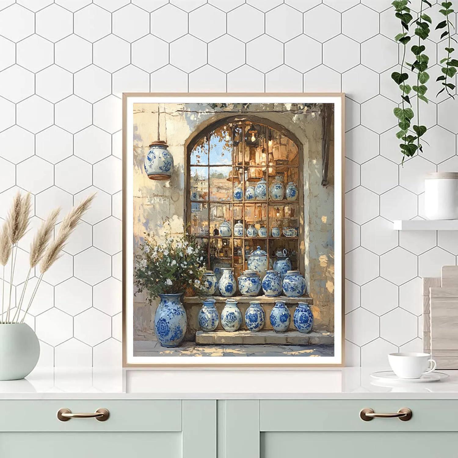 Vermeer Inspired Market Merchant painting number kit
