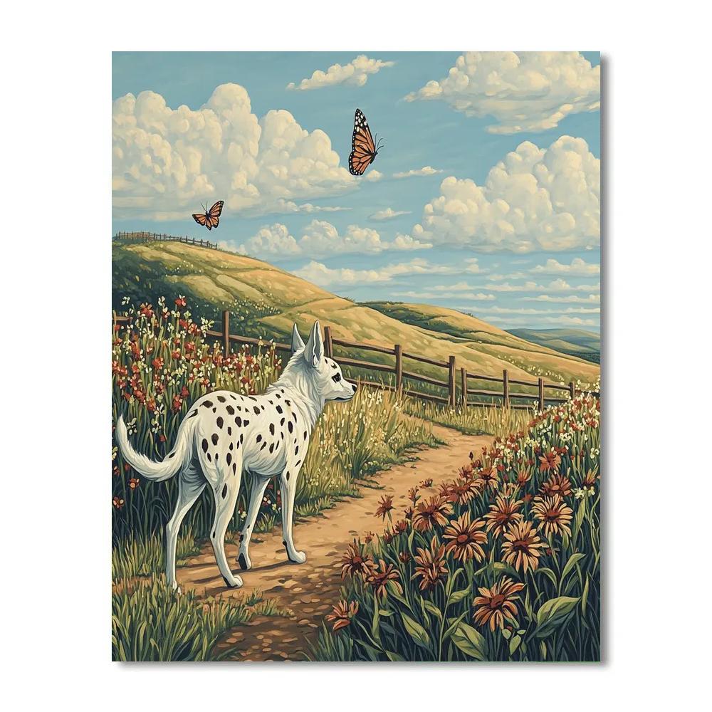 Perdita Countryside Flower Path Watch Disney Inspired DIY paint by numbers