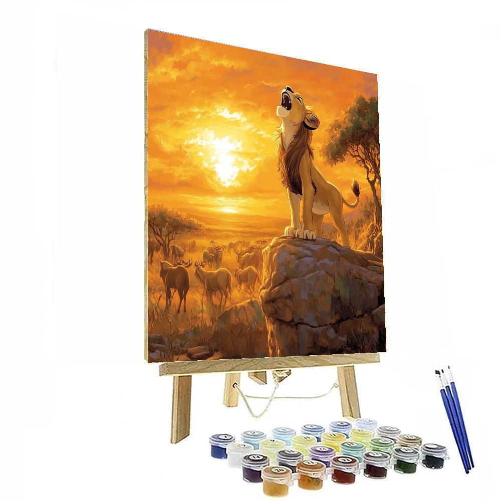 Simba Pride Rock Sunrise Roar Disney Inspired Number painting