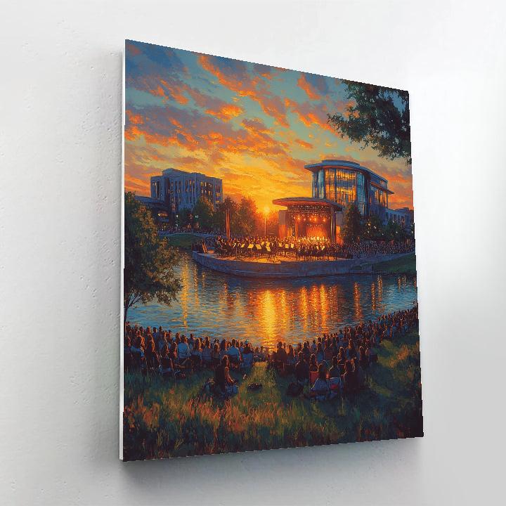 Riverside Stage Montpellier France Number painting