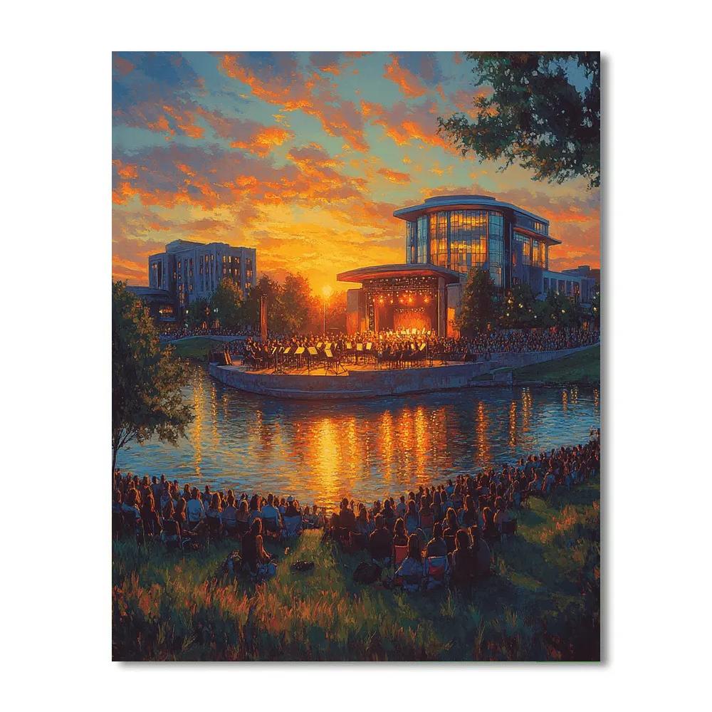 Riverside Stage Montpellier France Number painting