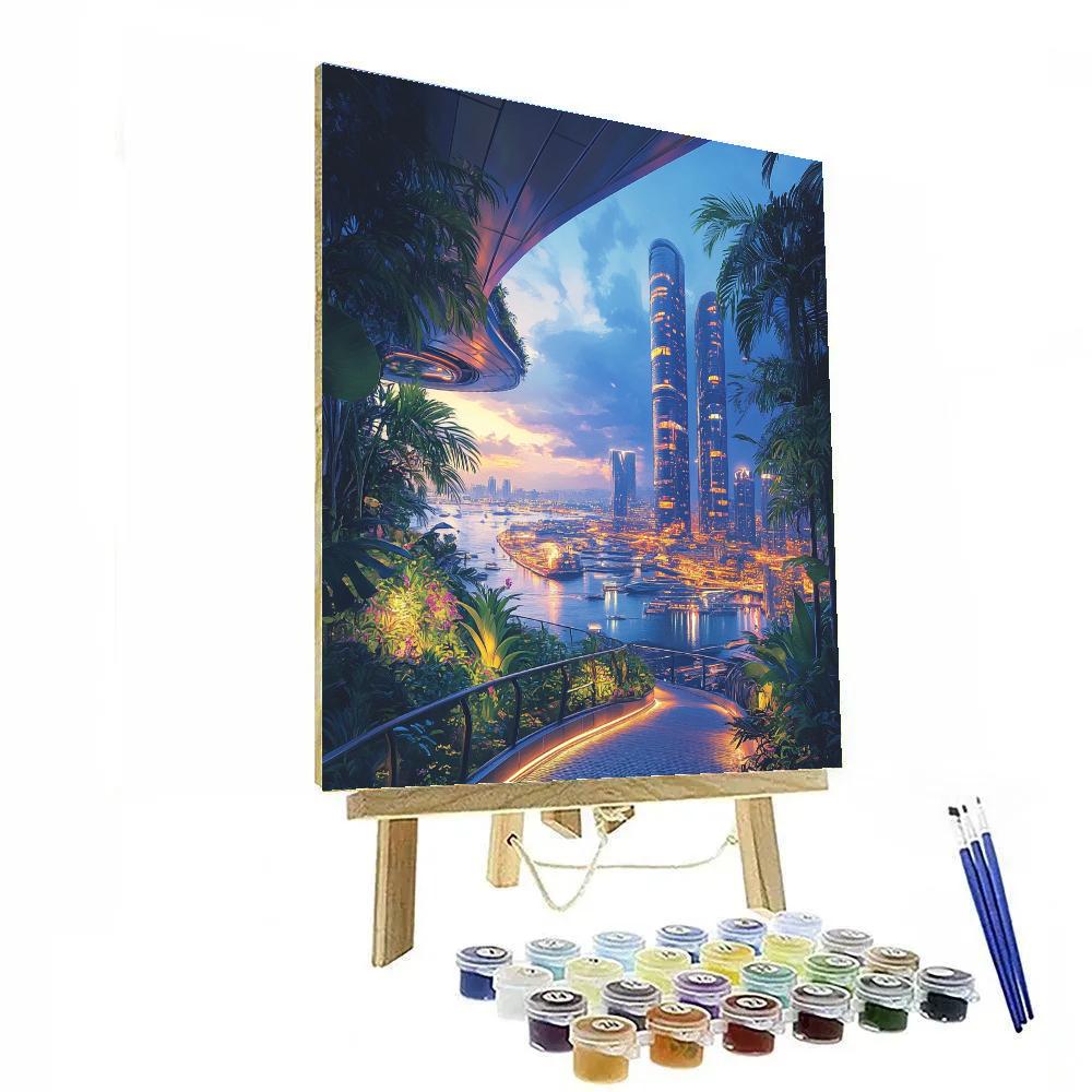 Skypark Observation Walk Singapore Marina Bay paint by color