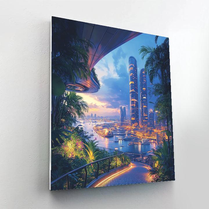 Skypark Observation Walk Singapore Marina Bay paint by color