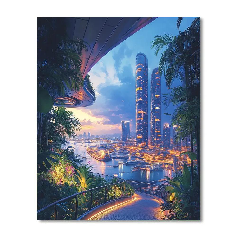 Skypark Observation Walk Singapore Marina Bay paint by color