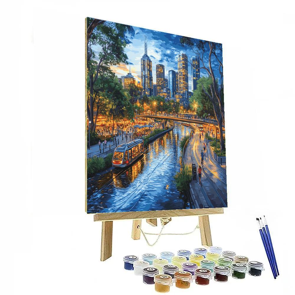 Yarra River Banks Melbourne Australia paint by color