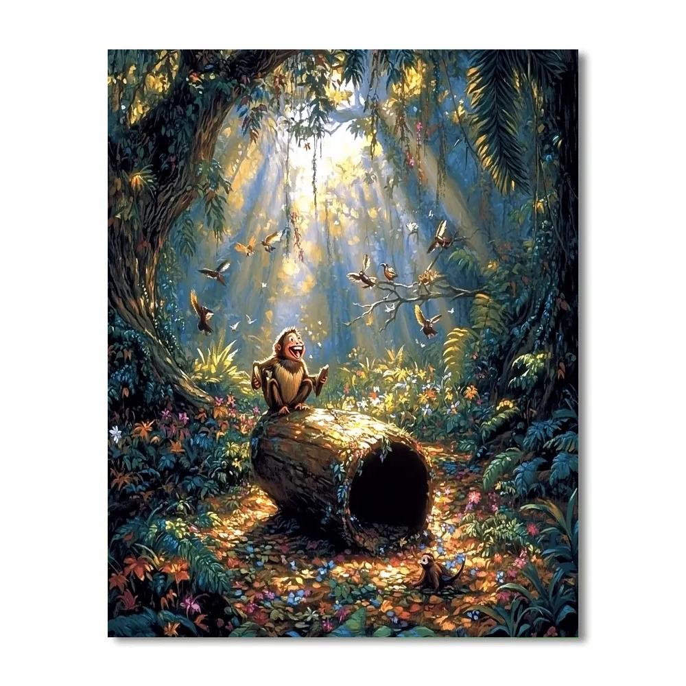 Terk Jungle Drum Log Beat Disney Inspired paint by color