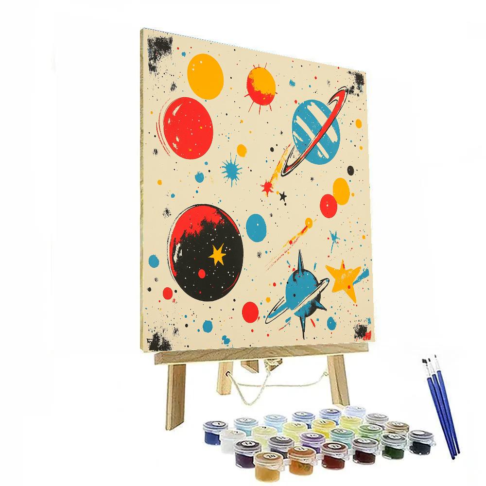 Miró Inspired Cosmic Playground paint by number