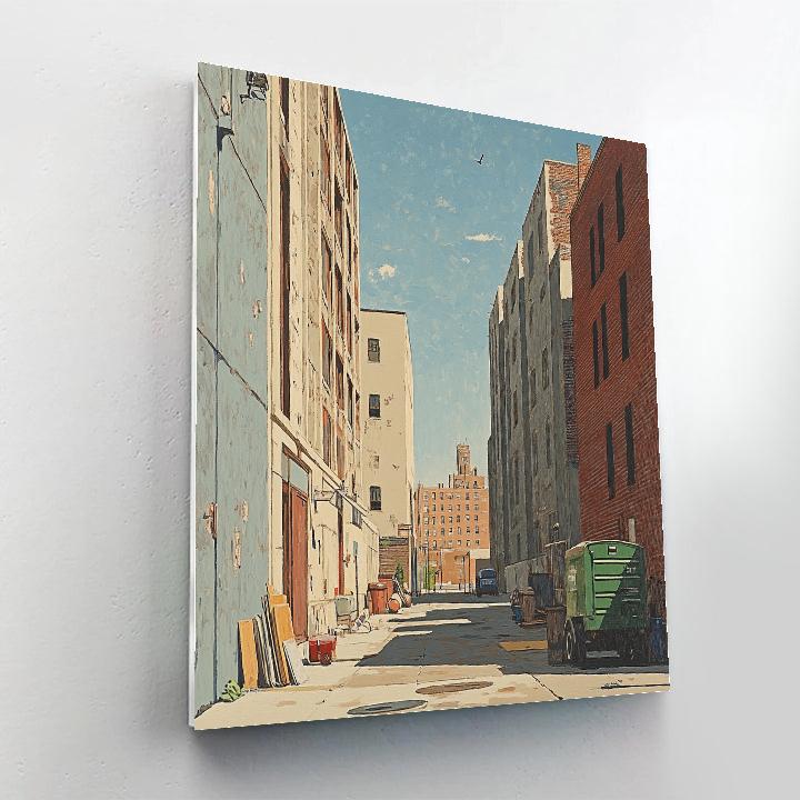 Magritte Inspired Silent Street Paint by numbers art