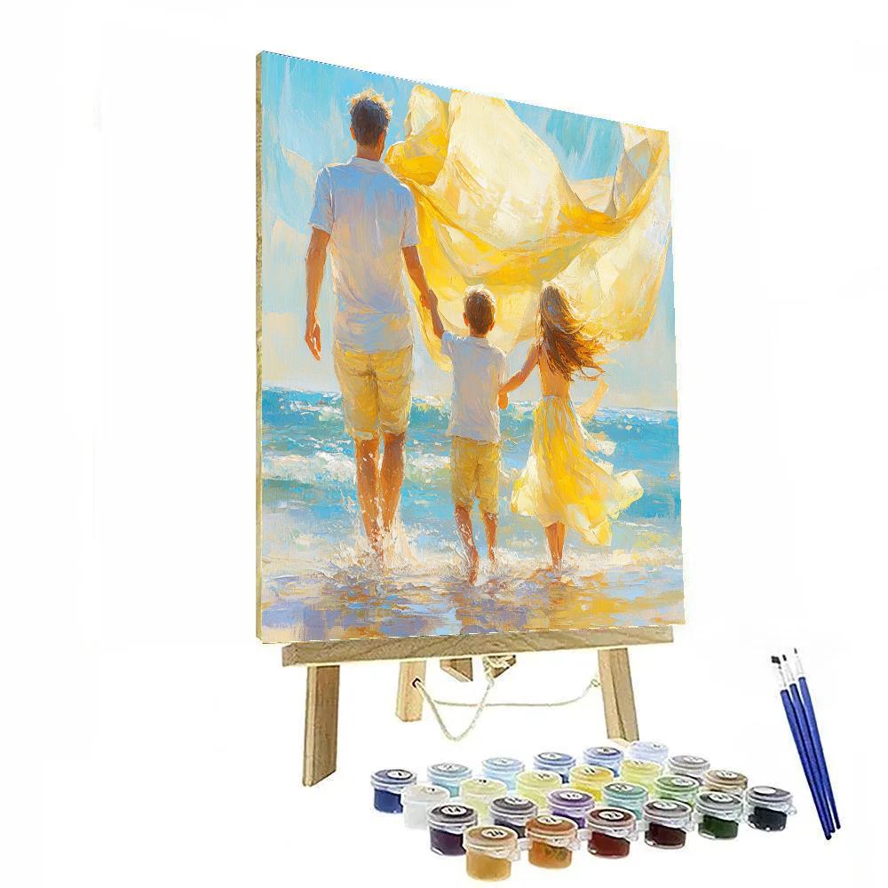 Joaquín Sorolla Inspired Beach Family paint by color
