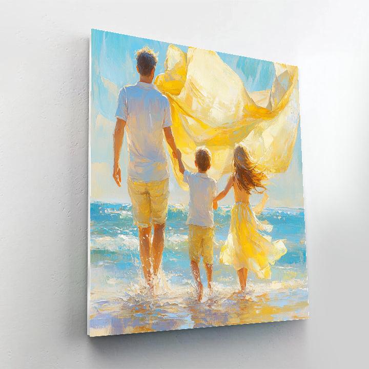 Joaquín Sorolla Inspired Beach Family paint by color