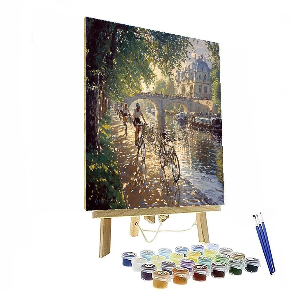 Riverside Bicycle Path Amsterdam Amstel Netherlands paint by numbers