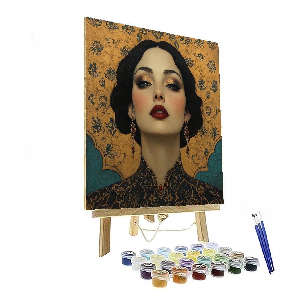 Klimt Inspired Jewelry Portrait Painting by numbers kit