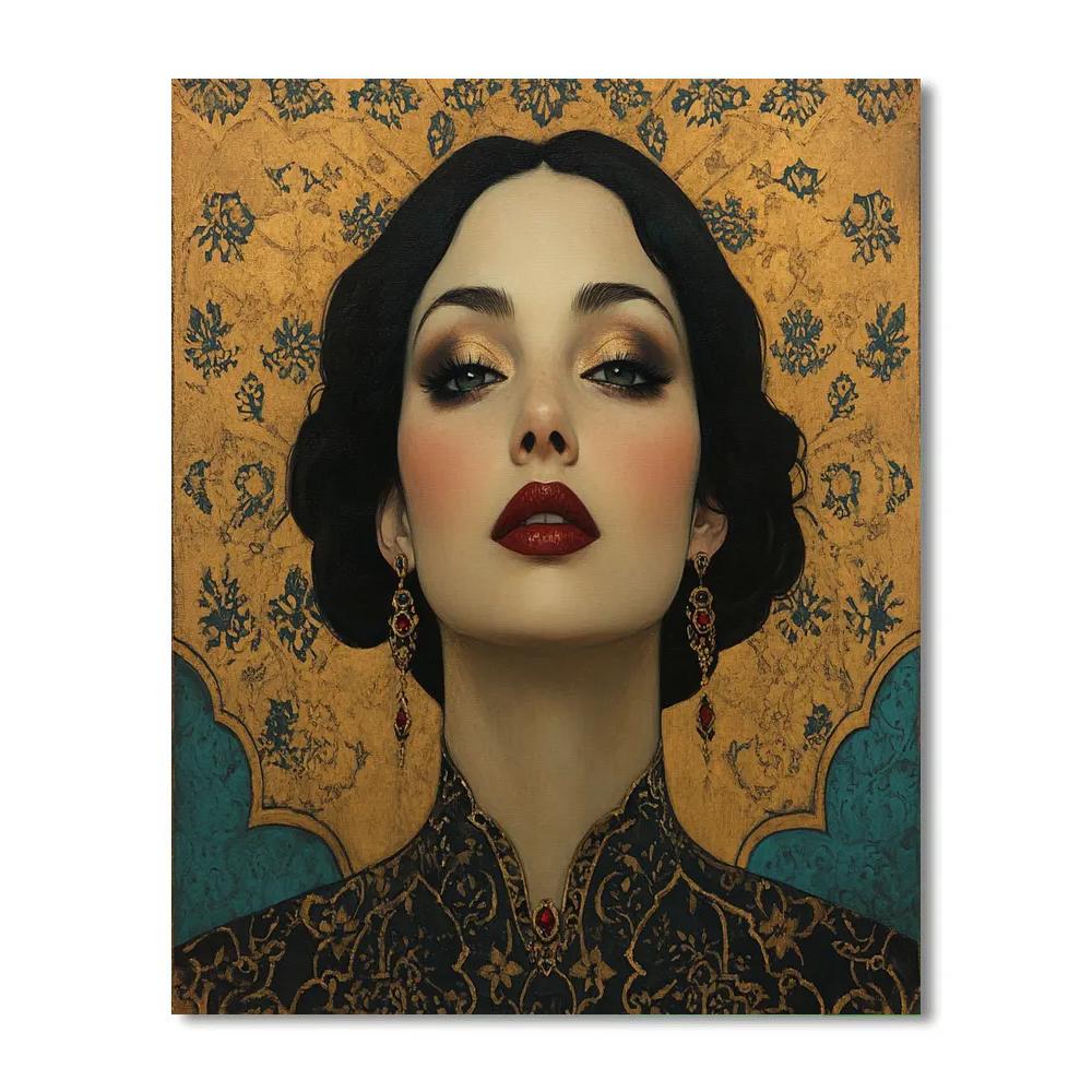 Klimt Inspired Jewelry Portrait Painting by numbers kit