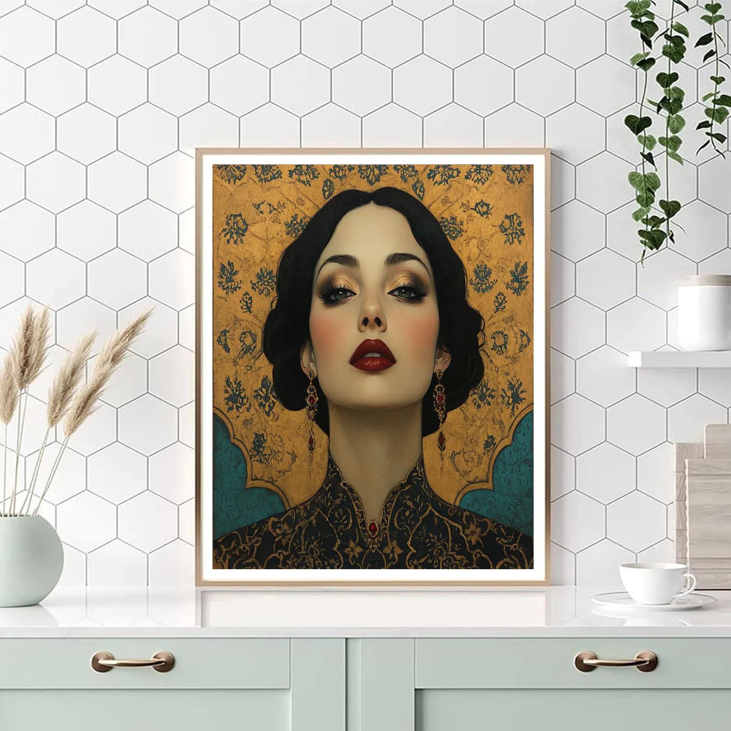 Klimt Inspired Jewelry Portrait Painting by numbers kit