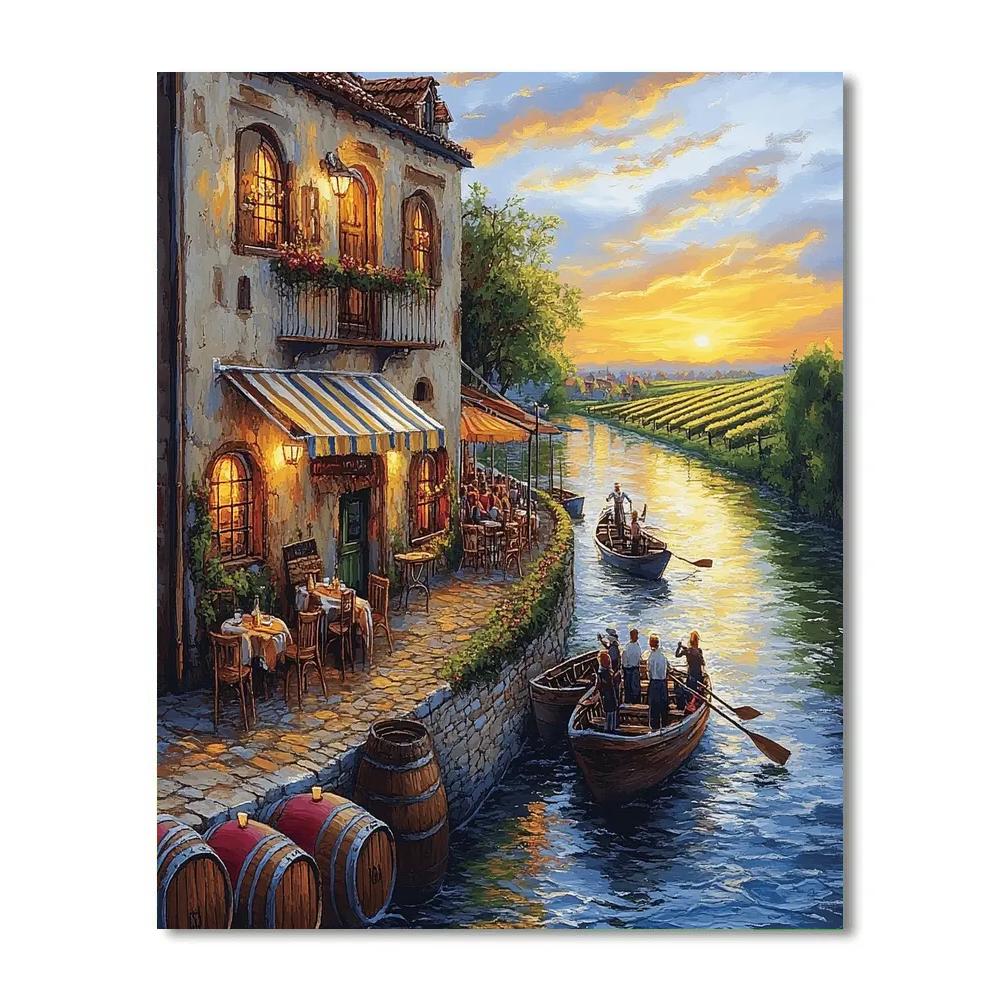 Douro Riverside Wine Quays Porto Portugal paint by numbers