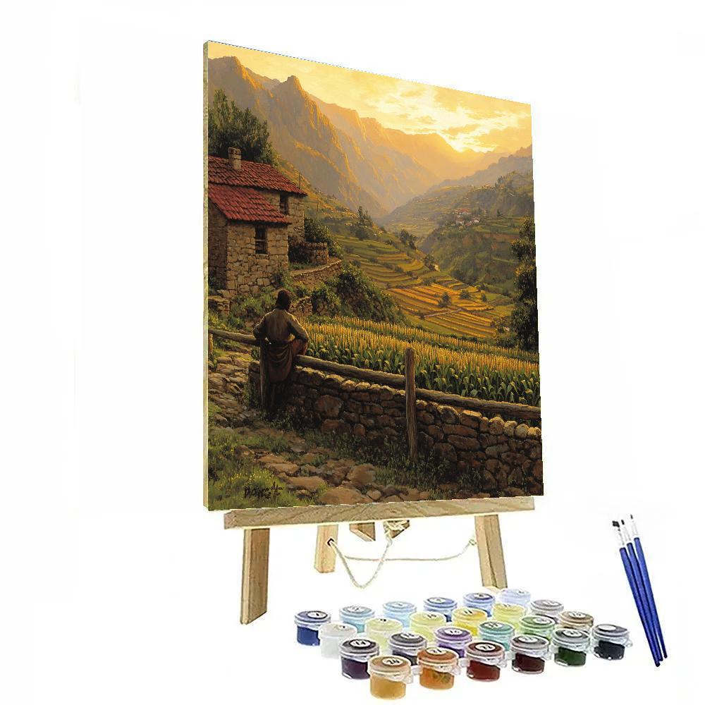 Pacha Village Farm Sunrise Disney Inspired Painting by numbers kit