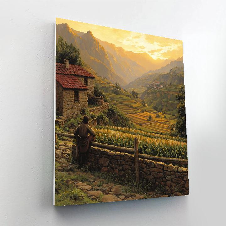 Pacha Village Farm Sunrise Disney Inspired Painting by numbers kit