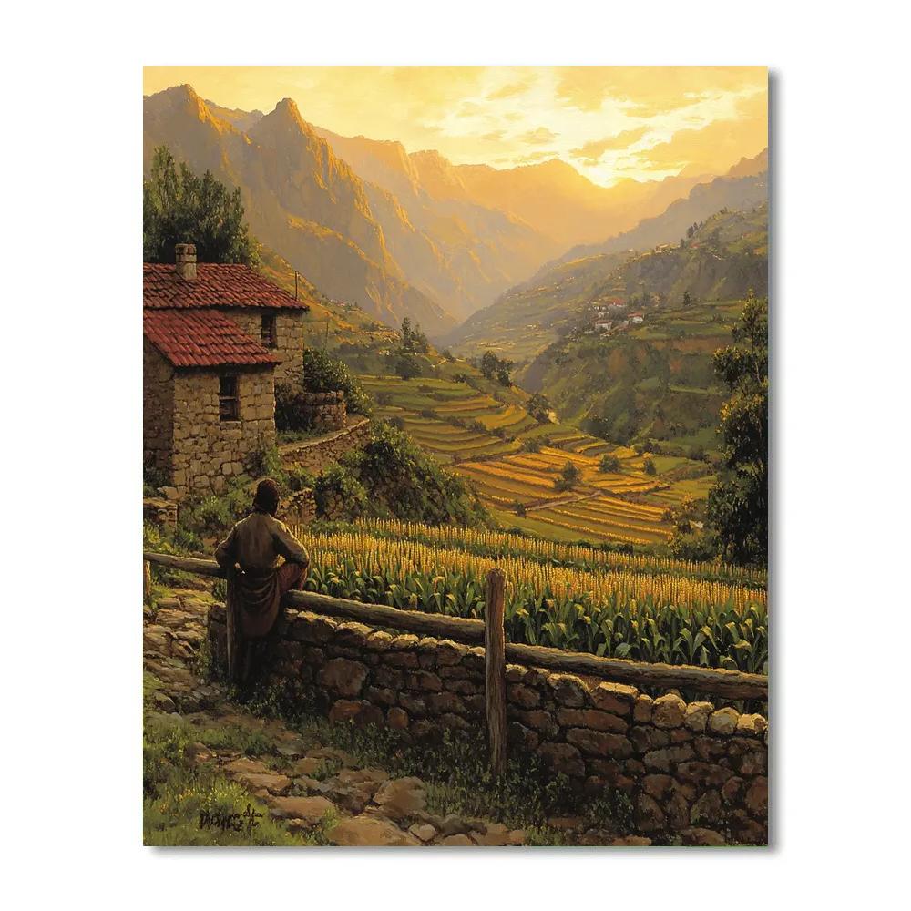 Pacha Village Farm Sunrise Disney Inspired Painting by numbers kit