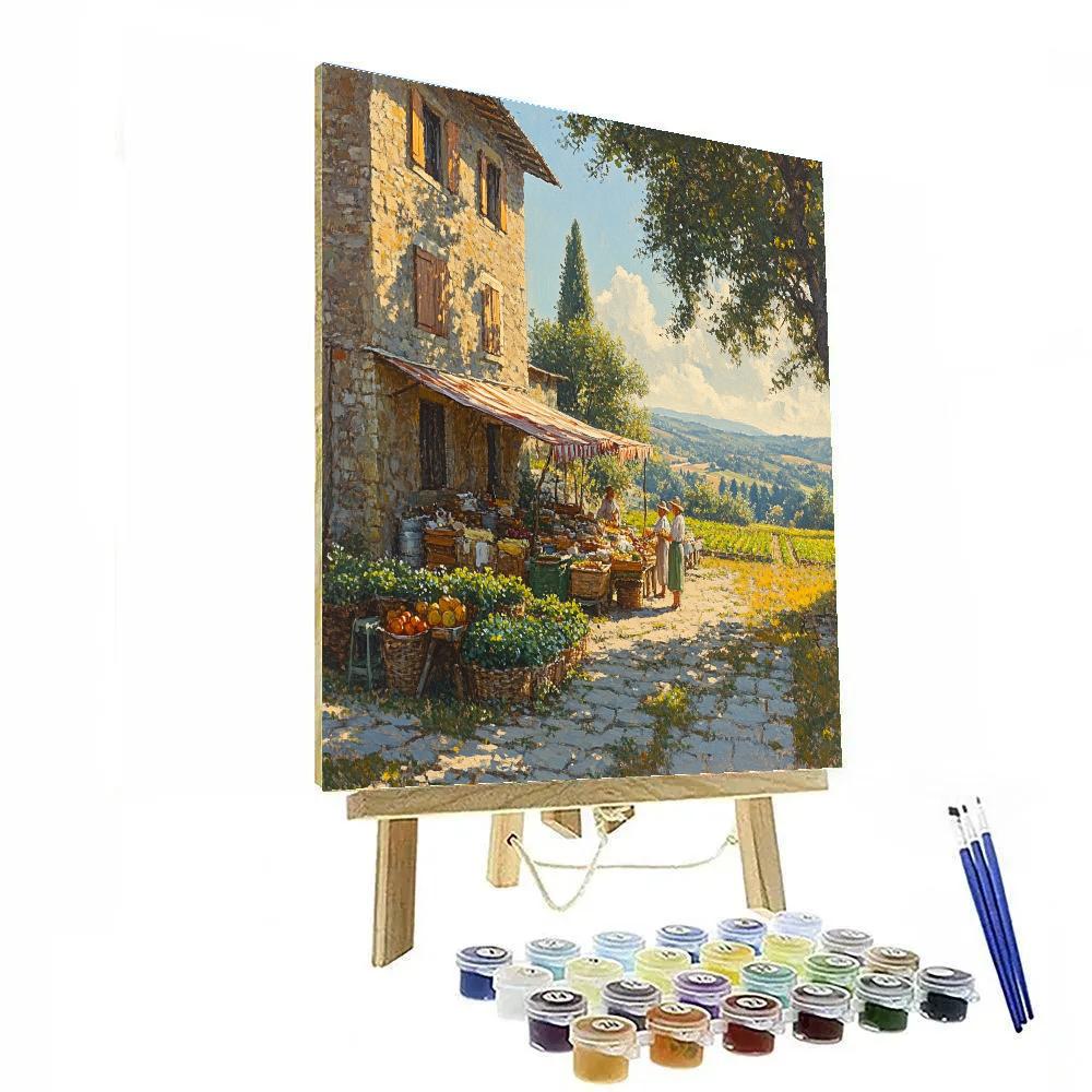 Pissarro Inspired Village Morning Painting by numbers kit