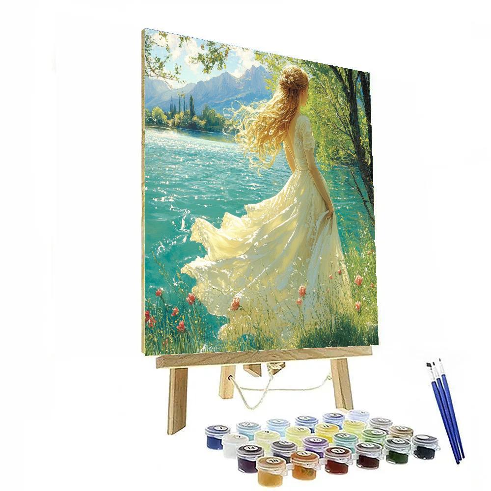 John William Waterhouse Inspired Lakeside Muse Painting by numbers kit