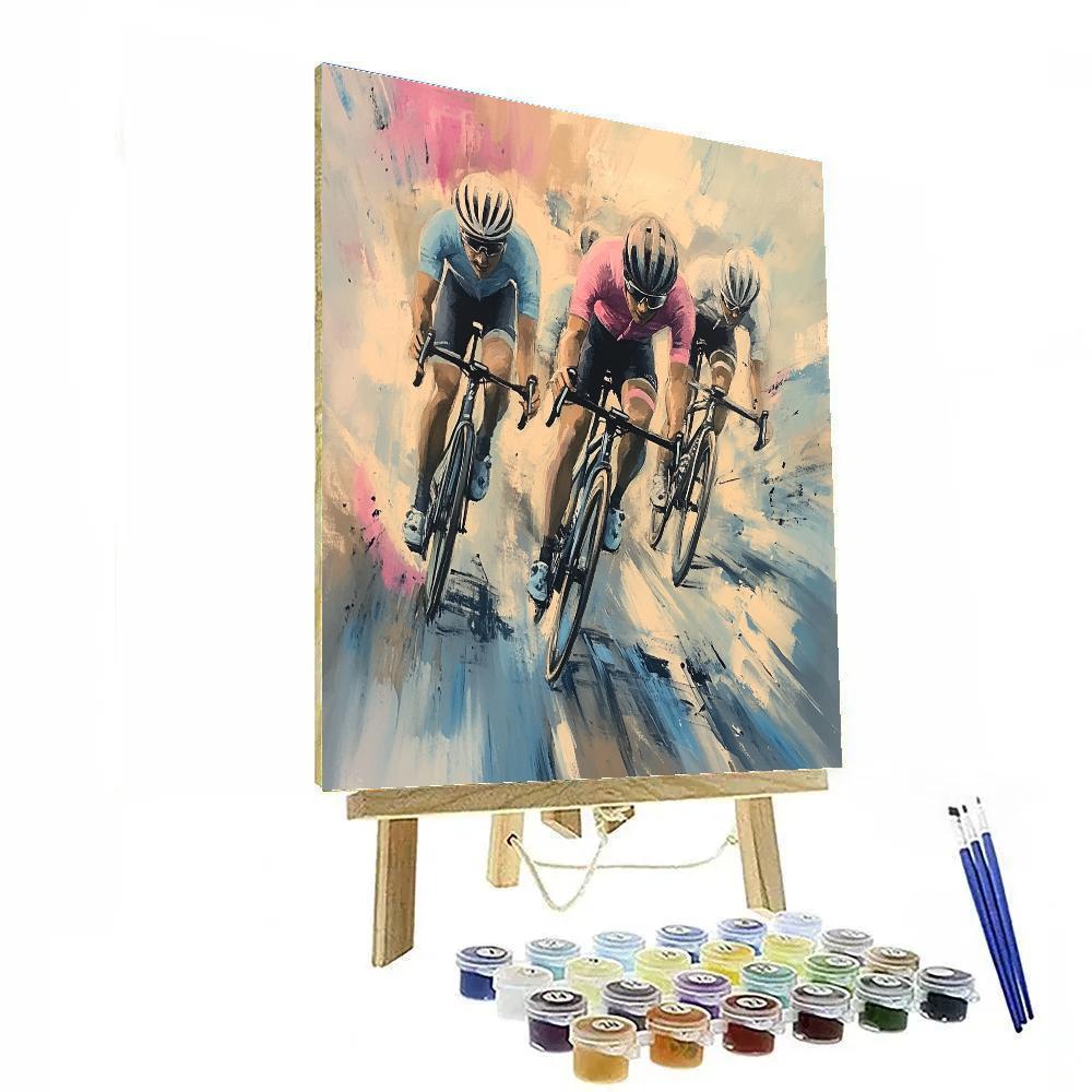 Degas Inspired Cyclist Race DIY paint by numbers