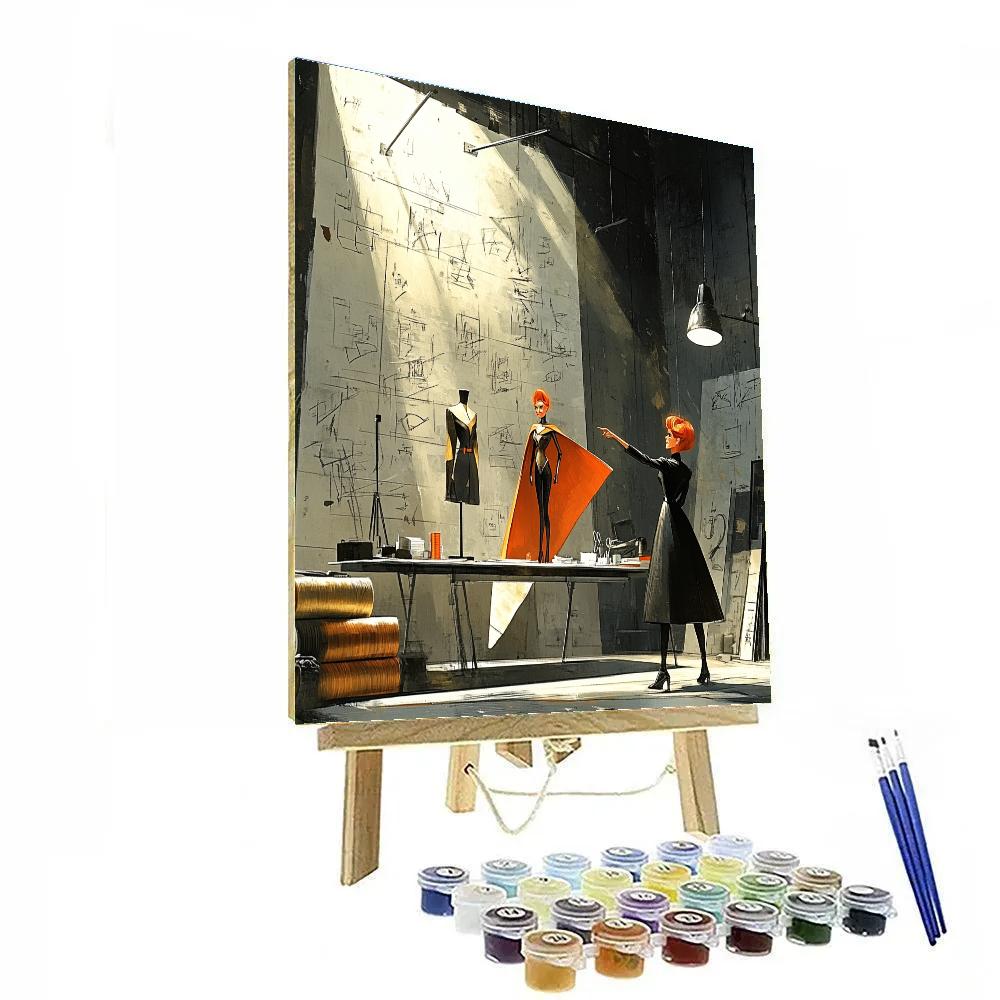 Edna Mode Fashion Studio Spotlight Disney Inspired Paint by numbers kits