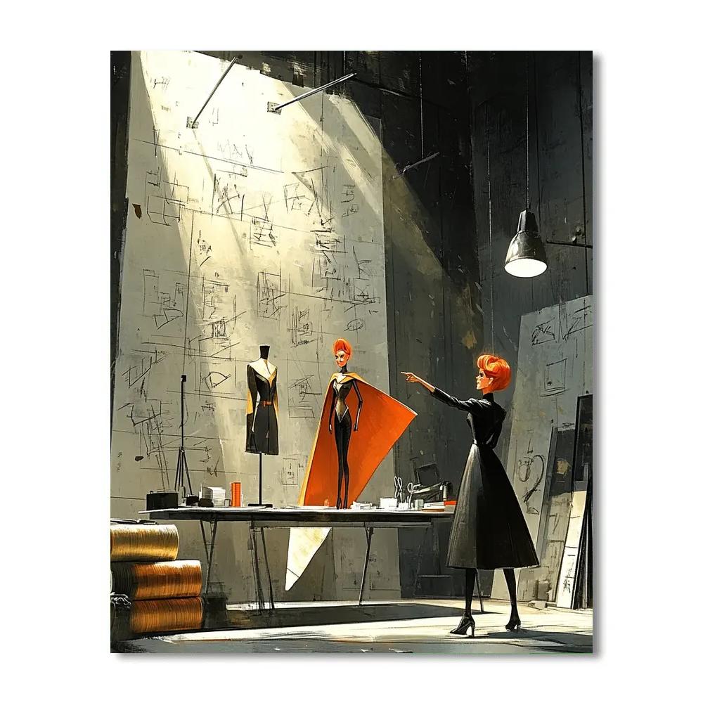 Edna Mode Fashion Studio Spotlight Disney Inspired Paint by numbers kits