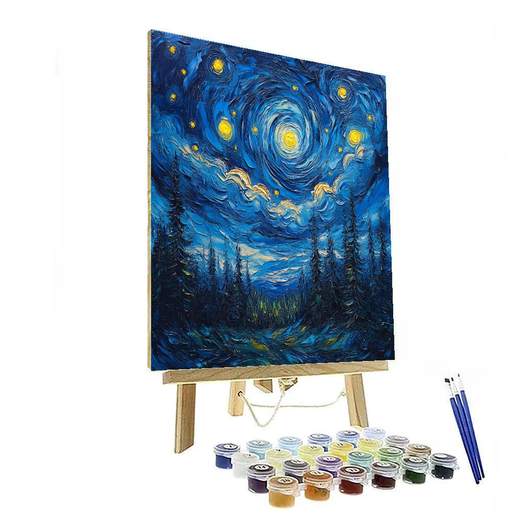 Van Gogh Inspired Moonlit Forest Paint by numbers kits