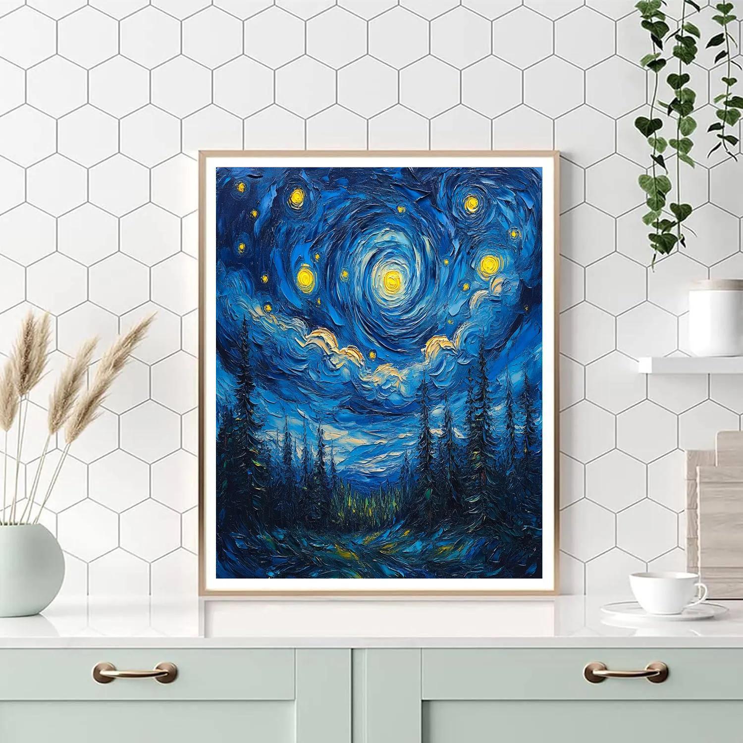 Van Gogh Inspired Moonlit Forest Paint by numbers kits