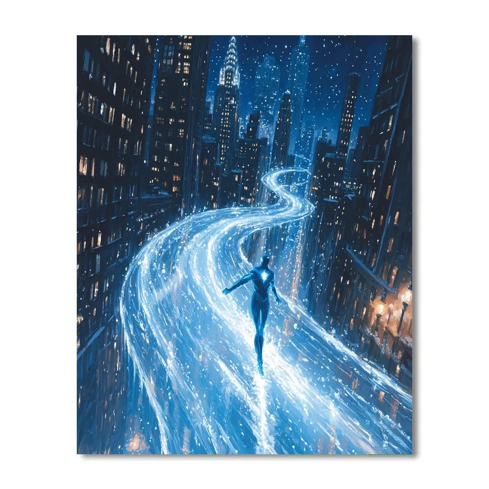 Frozone City Ice Slide Rescue Disney Inspired DIY paint by numbers