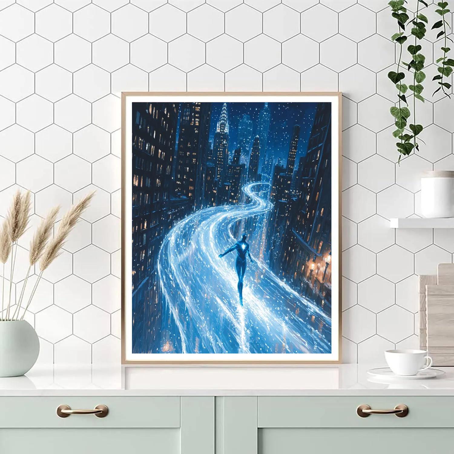 Frozone City Ice Slide Rescue Disney Inspired DIY paint by numbers