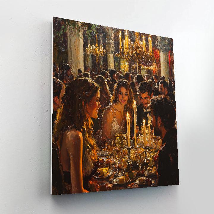 Rembrandt Inspired Evening Feast Number painting