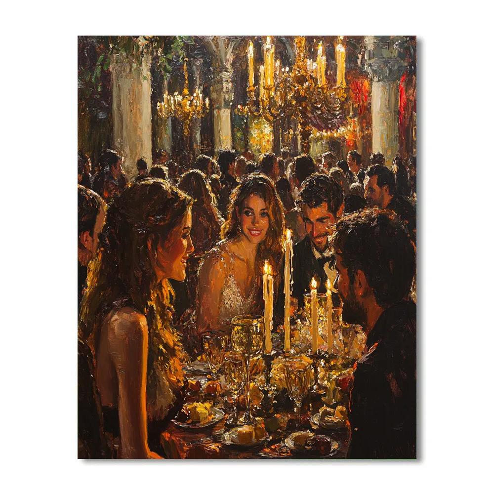 Rembrandt Inspired Evening Feast Number painting