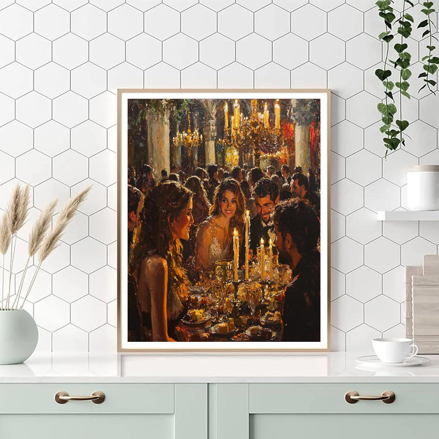 Rembrandt Inspired Evening Feast Number painting