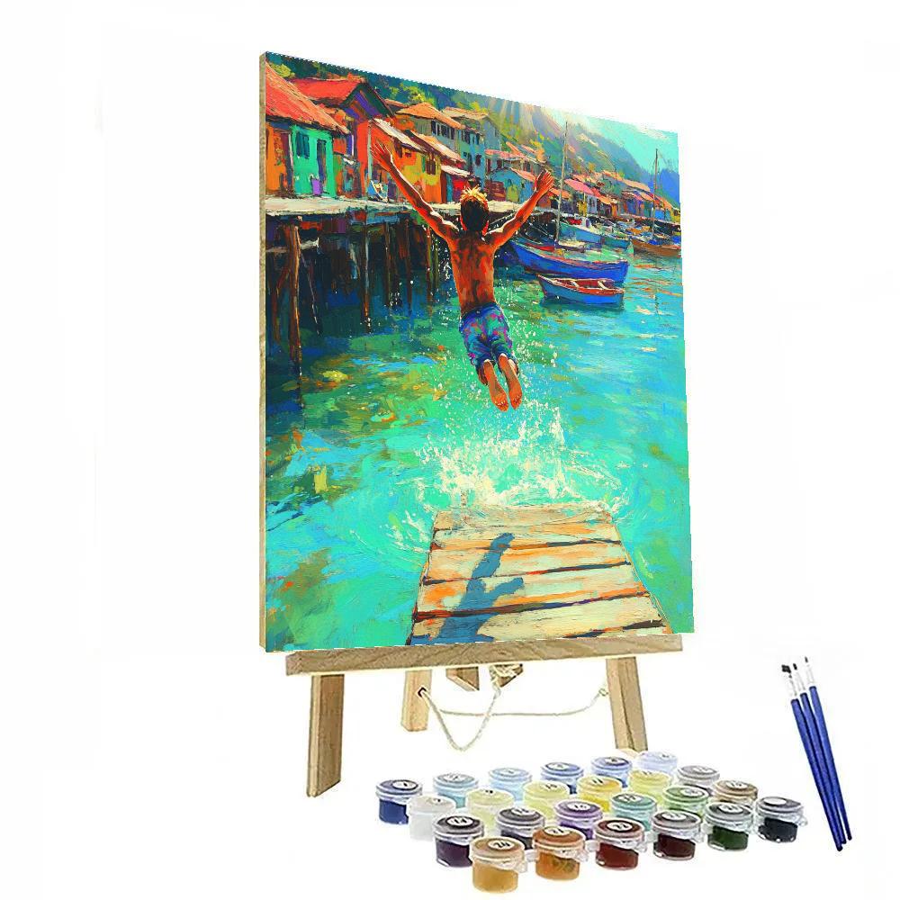 Alberto Harbor Dock Splash Disney Inspired paint by number