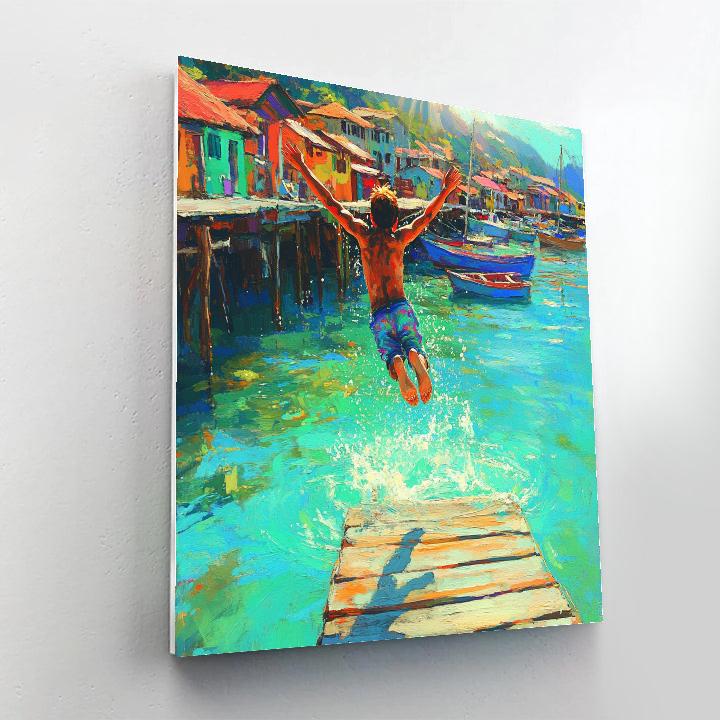 Alberto Harbor Dock Splash Disney Inspired paint by number