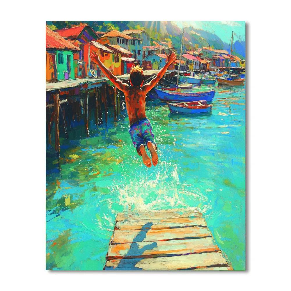 Alberto Harbor Dock Splash Disney Inspired paint by number