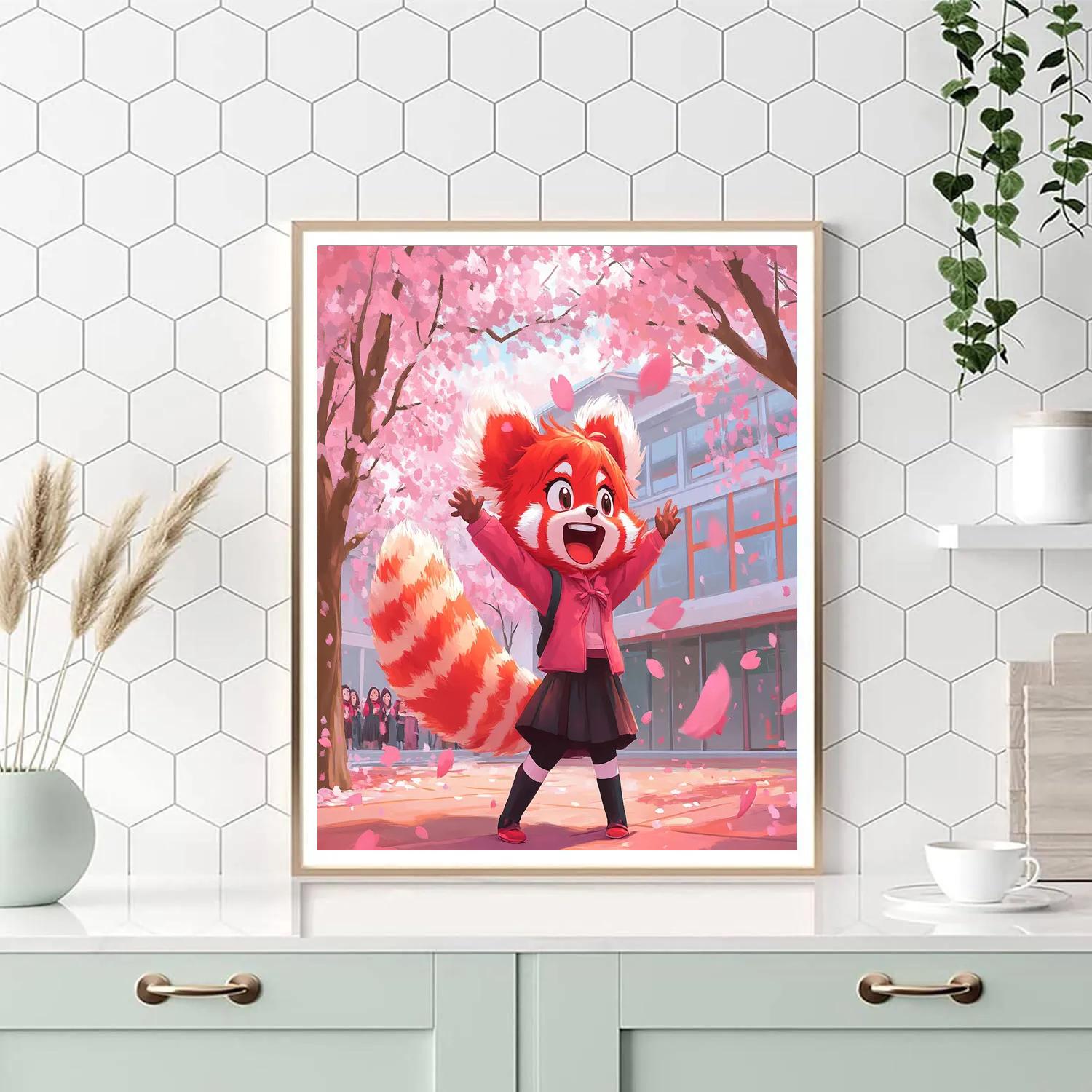 Mei Lee School Courtyard Panda Giggles Disney Inspired Number painting